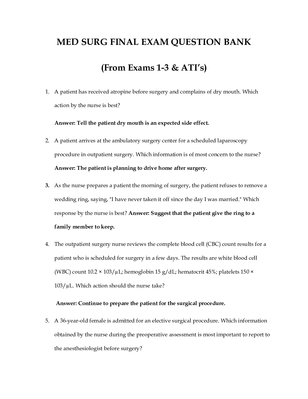 ATI MED_SURG_FINAL_EXAM_QUESTION_BANK.docx Latest 2021 Revised Study